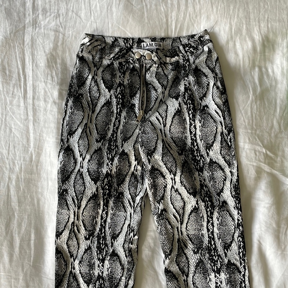I.AM.GIA animal print shiny pants